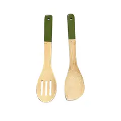 OEM - Set 2 Paletas Cucharon Ocina Larga Madera Bamboo