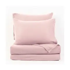 GENERICO - Juego de Sábanas Polar Invierno 1.5 Plazas - Rosa