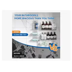 GENERICO - Set 5 Organizadores Esquineros De Ducha Colgadores Jaboneras