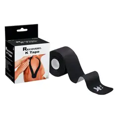 RECOVERY - CINTAS TAPE KINESIOLOGICA PRECORTADA NEGRO 5CM X 5MT