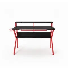 AGUILA - Escritorio Gamer S1945 Dual Pro Efecto Fibra de Carbono con Portavasos y Audífonos - Rojo