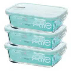 ALLEGRA - Pack 3 Contenedores Hermetico Vidrio Rectangular 600mL
