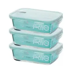 ALLEGRA - Pack 3 Contenedores Hermetico Vidrio Rectangular 1500mL