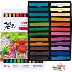 MONT MARTE - Set 24 Pasteles Para Pintar Estuche De Lata