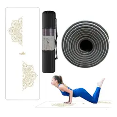 GENERICO - Mat Yoga Caucho Natural Para Ejercicios 5mm - Funda-Blanco