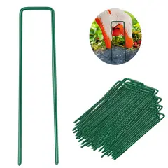 KUANGYE - 100pcs Artificial Estacas De Metal Clavo Para Césped Pasto