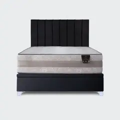 GENERICO - Cama Baúl Elite 2 plaza Colosal con respaldo Tubular negro