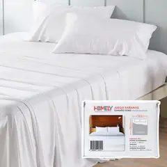 HOMELY - Juego de sabanas King 100 GSM Suave 4 Piezas