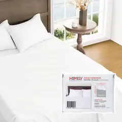 HOMELY - Juego de sabanas 2 Plazas 100 GSM Suave 4 Piezas