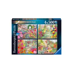 RAVENSBURGER - Puzzle Días felices Jardines Gloriosos - 4x500 piezas