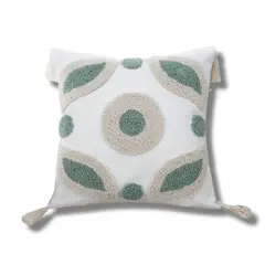 GENERICO - Funda De Cojin Boho Marroqui Hojas Geo Cuadrado