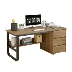 CRUSEC - Escritorio Para Homeoffice Con Cajonera 120x50x74 Escritorio Roble