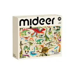 MIDEER - Puzzle tierra de dinosaurios