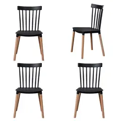 VINCENZI - Pack De 4 Sillas Windsor Negra