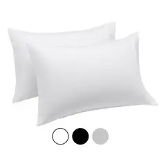 AZ AURAZEUS - Set 2 Fundas De Almohada 50x70 Negra Suave Hilos Aura Zeus AZ
