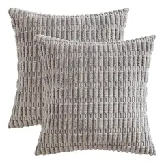 AZ AURAZEUS - Fundas De Cojines Gris Set X2 Cama Sillon Suave 45 X 45 Almohada AZ