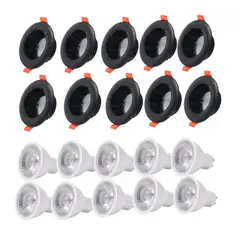 WANT - Pack X 10 Foco Spot Porta Gu10 Dirigible + Ampolletas Luz Cálida