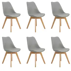 JAVIMATE - Pack 6 Sillas De Comedor Tulip Gris