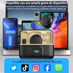 AIZO - Micrófono De Solapa Inalambrico Doble Para iPhone Y Android