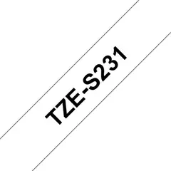 BROTHER - Cinta TZe-S231 adhesiva 12mm x 8m negro texto blanco