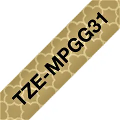BROTHER - Cinta TZe-MPGG31 adhesiva 12mm x 4mts rombos dorados