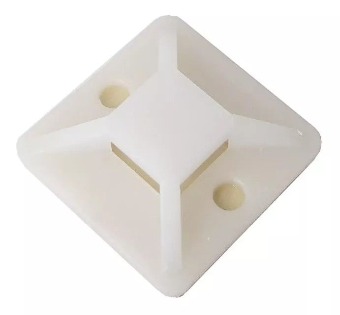 Base Autoadhesiva 30x30 Mm Para Amarra Cable 100 Unidades