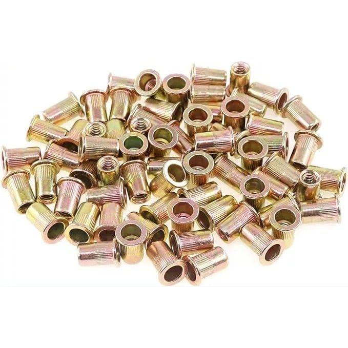 100 Tuercas Remachadas Hilo M6 Verticales De Acero Inoxidabl
