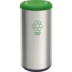 TRAMONTINA - Basurero en Acero con Tapa Vaivén Verde 40L Piemonte