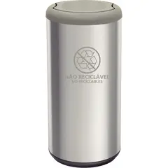 TRAMONTINA - Basurero en Acero con Tapa Vaivén Gris 40L Piemonte
