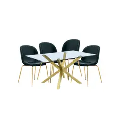 GENERICO - Comedor Bettle Beverly Hills Rectangular 4P - Negro