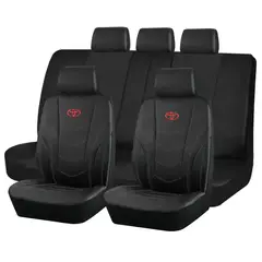 GENERICO - Fundas Cubre Asiento Auto Toyota Eco Cuero Negro