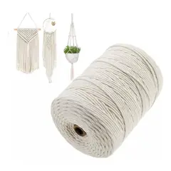 KUANGYE - Hilo De Algodón Natural Para Macramé 5mmX200m Cordón Detejer Crudo