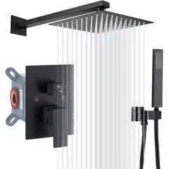 BLUEDREAMER - Ducha Empotrados Set-Regadera Cuadrada y Monomando Para Regadera
