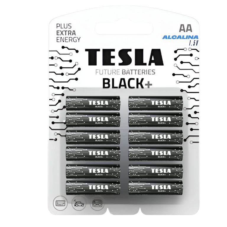 Pack 12 Pilas Black+ AA T-ES-011 Alcalina High Power