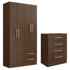 MOVELARIA - COMBO CLOSET 4P + COMODA 4 CAJONES CACAO B4240