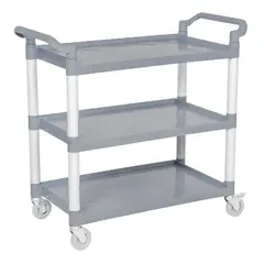 Luster - Carro Plástico Pilar Aluminio 3 Bandejas Multiuso Gris