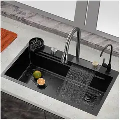 KUANGYE - Combo Lavaplato Empotrado 80x45cm Acero Inoxidable Lavavaso