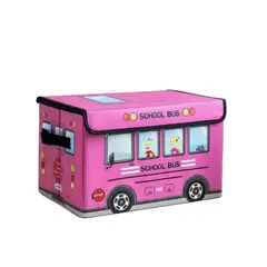 GENERICO - Organizador De Tela Con Tapa Para Guardar Juguetes RosadoNV