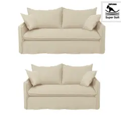 HORIZONTE URBANO - Living , 3 CUERPOS Y 2 CUERPOS BEIGE AMANDA fundas lavables