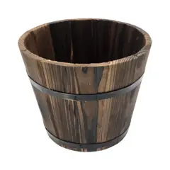 GENERICO - Macetero De Madera Tipo Barril Para Jardin Terraza Planta XS