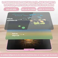 MUNDO MAGIA - Pizarra Mágica Tablet Dibujo Lcd 16 Recargable Juguete Niños