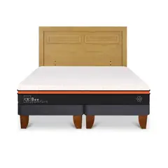 CIC - CAMA EUROPEA BEECOMFORT KING + RESPALDO MILAN MOSTAZA