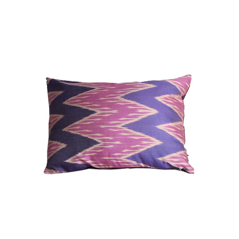 TURKUAZ Cojín Ikat de seda 50x40 cms Túnez