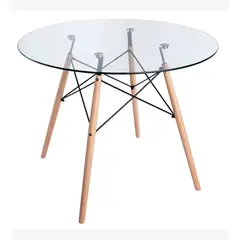 CORI CORI - Mesa Comedor Eames Vidrio Redonda 100cm