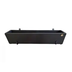 GENERICO - MACETERO BALCONERA DE MADERA CON GANCHOS NEGRO 100CM