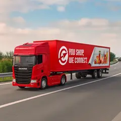 WELLY - Camión Scania Logging Trailer Rojo - Escala 1:64
