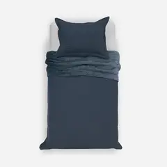 ROSEN - Cubrecama Flannel Supersoft Azul 1,5 Plazas
