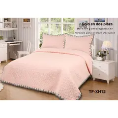 ANGELES DEL HOGAR - QUILT BORDADO CUBRECAMAS 2 PLAZAS