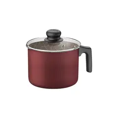 TRAMONTINA - Hervidor Paris en Aluminio con Revestimiento Interno y Externo Antiadherente Starflon Max Rojo con Tapa de Vidrio 16 cm 2,7 L
