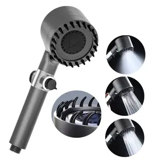 MOVI - CABEZAL DE DUCHA 4 EN 1 CON MANGUERA FLEXIBLE 1.5M - AHORRO DE AGUA